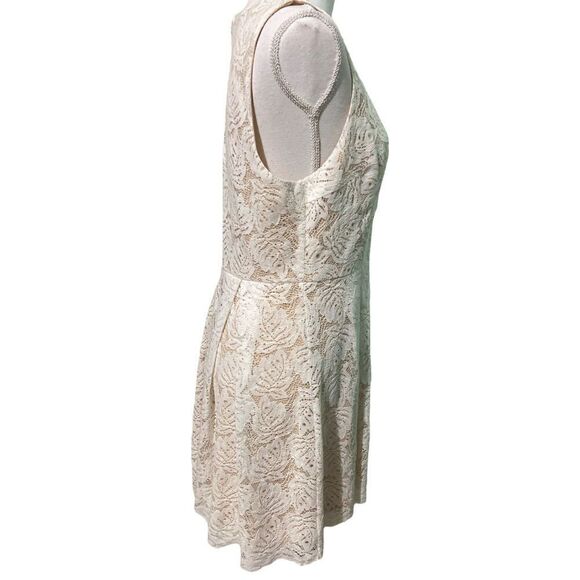 Francesca's Louise Scallop V-Neck Palm Lace A-Line Dress Mini Dress - Picture 4 of 10